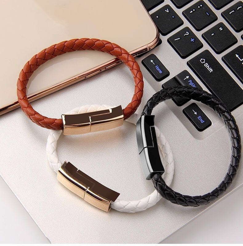 New Bracelet Charger USB Charging Cable Data Charging Cord For USB type C Cable and apple lightning port