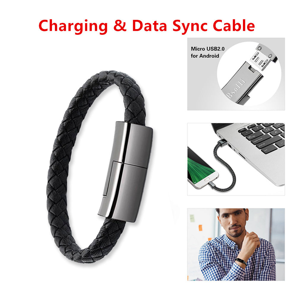 New Bracelet Charger USB Charging Cable Data Charging Cord For USB type C Cable and apple lightning port